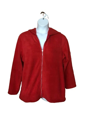 WOMEN'S QUACKER FACTORY HOODED FLEECE JACKET-SIZE: LARGE 888 - Image 1 of 4
