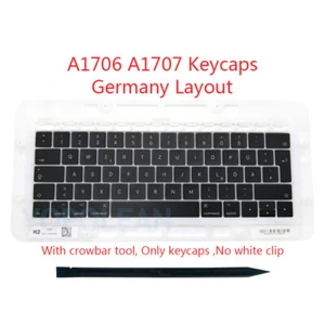 Alemania DE Teclas de teclado Teclas para Macbook Pro Retina 13" A1706 15" A1707 2016 - Imagen 1 de 4