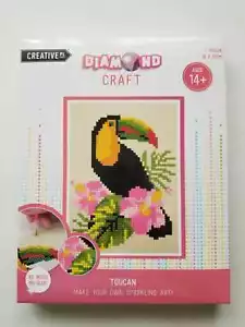 Toucan Diamond craft Make Your Own Sparkling Art No Mess No Glue Oz Seller - Picture 1 of 2