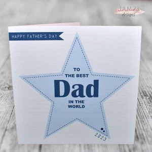 Personalised Father's Day Card Fathers Grandad Daddy Best Dad In The World Star - Picture 1 of 9