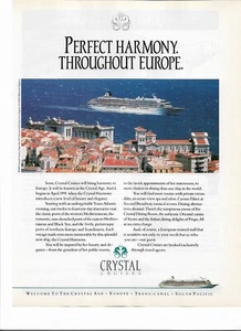 Crystal Cruises Crystal Age Crucero Barcos de Mar Barcos 1990 Anuncio Impreso - Imagen 1 de 1