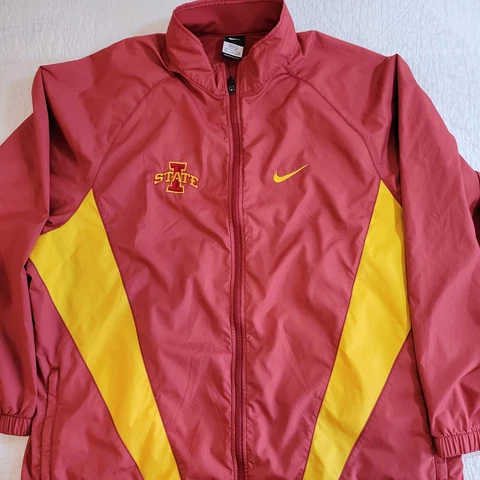Nike 2XL Iowa State Cyclones Full Zip Windbreaker Track Jacket Made in USA Cover