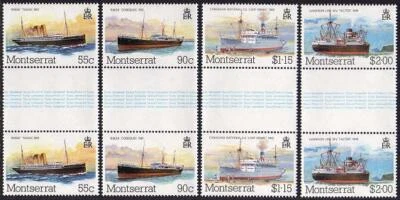 Montserrat 539-542 gutter,542a,MNH.Michel 553-556,Bl.28. Mail packet boats,1984. - Image 1 of 2