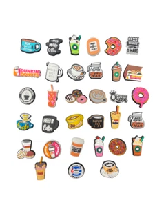 New Love Coffee Donuts Starbuck Croc Shoe Charms Set of 33 - Picture 1 of 1
