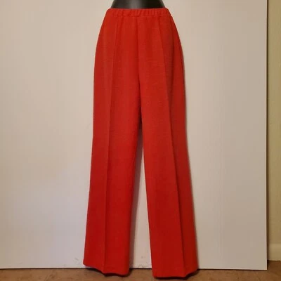 Винтажные штаны 70-х Christenfeld Of California с высокой талией вишнево-красные двойная вязка - Изображение 1 из 4