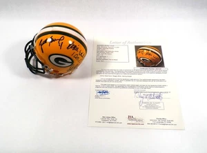Minicasco firmado por Brett Favre/Reggie blanco/esterlina Sharpe Packers 3 autos JSA - Imagen 1 de 8