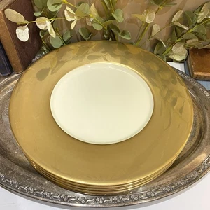 Piastra di ricarica Lenox Eternal avorio e oro banda larga 22k raro set di 4 - Foto 1 di 9