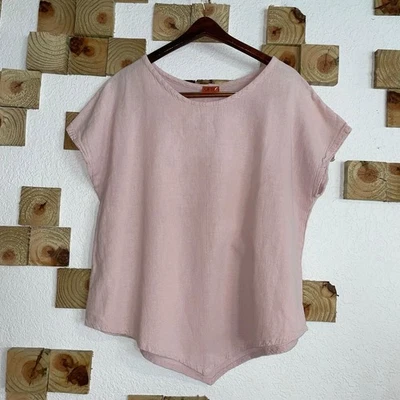 Oh My Gauze! Blusa Top Camisa Para Mujer 2 Sin Mangas Lagenlook Boho Dobladillo Punta Foto 1 de 4