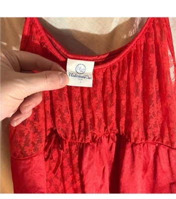 ❤️ Vintage Undercover wear Red Lace Babydoll Nightgown – Size Large - Image 1 of 4