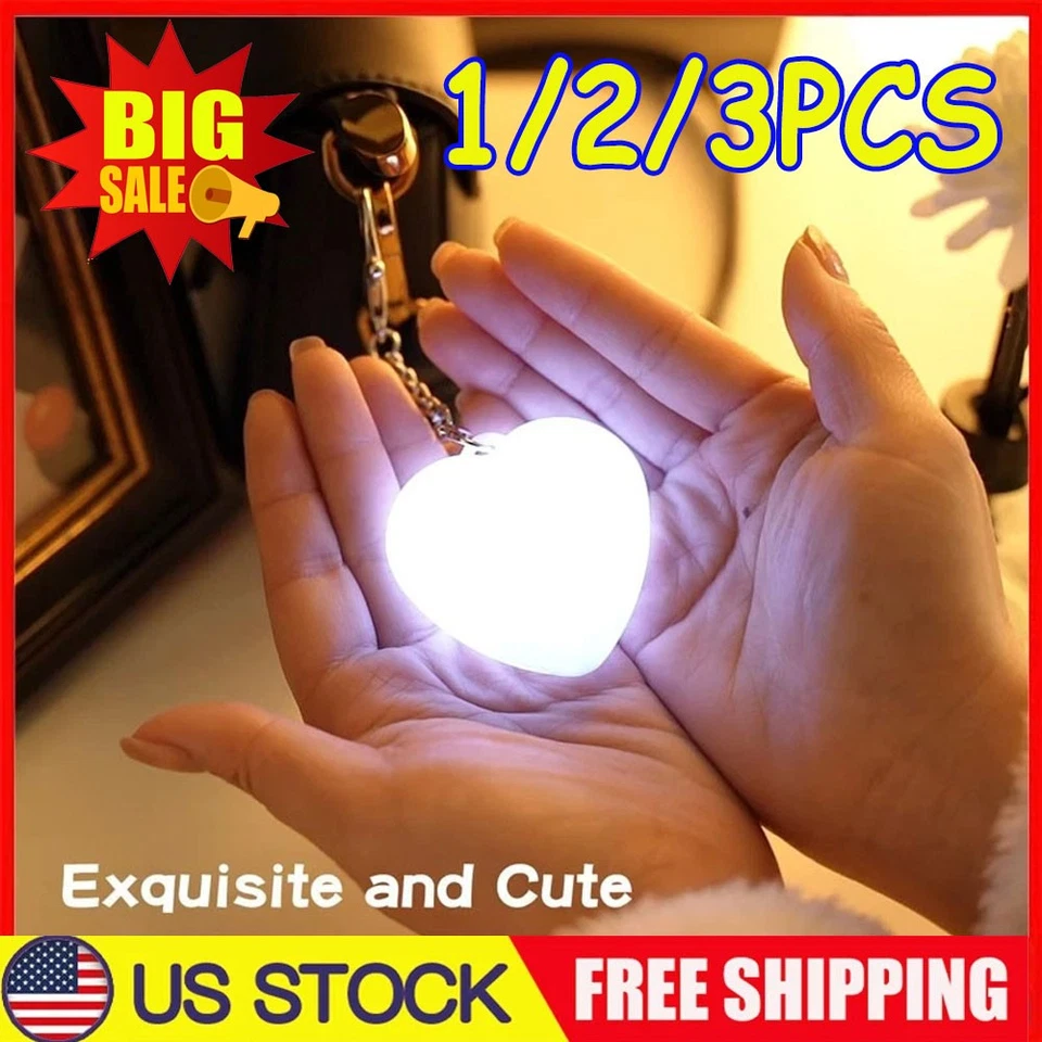 Heart Pattern Touch Sensing Light Handbag Lamp Accessories LED Keychain Gift US