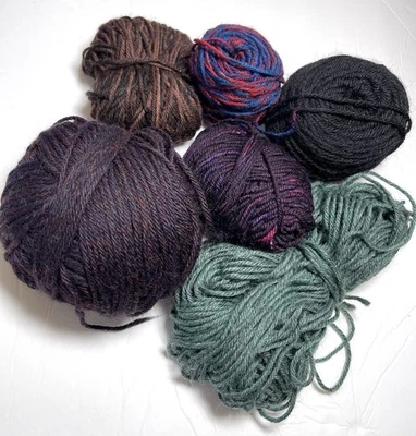 UNBRANDED  Wool  YARN  lot of 6. WORSTED WT. I Combine - Image 1 of 2