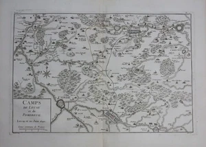 1760 Ath Leuze Vieux Conde Chievres Saint Ghislain mapa grabado en cobre - Imagen 1 de 1