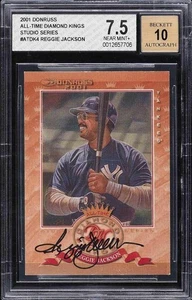 REGGIE JACKSON 2001 Donruss All Time Diamond Kings Autograph BGS 7.5 Auto 10 - Picture 1 of 3