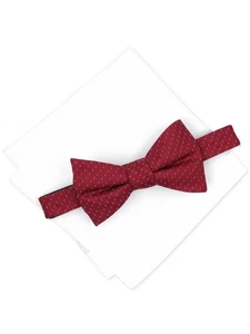 ALFANI Mens Red Geometric Pre-Tied Silk Bow Tie - Picture 1 of 3