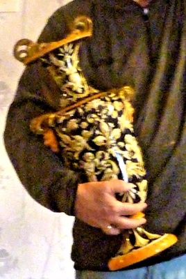 Huge,22"(56cm.)Tall Italian Majolica Handpainted Vase.Serpentine Handles.Deruta? - image 1 of 4