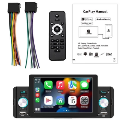 Reproductor de MP5 estéreo para automóvil radio automática Android BT Carplay enlace espejo 5 pulgadas Din único Foto 1 de 4