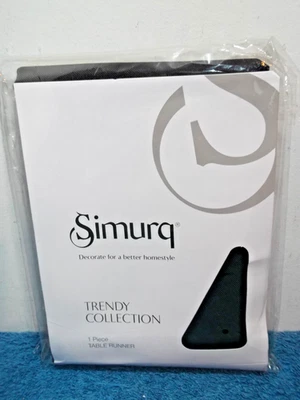 THICK POLYESTER TABLE RUNNER - BLACK - SIMURQ TRENDY COLLECTION (40 x 160) - NEW - Image 1 of 4