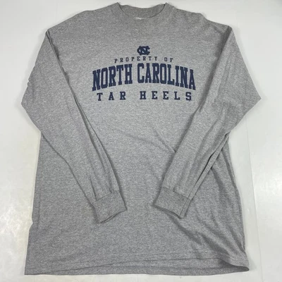 VINTAGE North Carolina Tar Heels Basketball Shirt Men Large Gray Long Sleeve Gym - Image 1 of 4