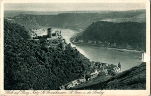 Vintage German Postcard Blick auf Burg Katz St Goarshausen Loreley - Bild 1 von 2