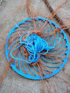 Heavy Duty Angeln Cast Net Bait Easy Throw Hand Cast Strong Tire Trap Line Mesh - Bild 1 von 5