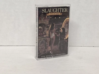 Slaughter  Stick It Live EP 1990 Heavy Metal Cassette Hard to Find Cassette  - Image 1 of 3