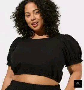 Torrid Seersucker Smocked Cropped Top 3X - Picture 1 of 13