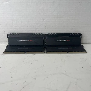 64GB (4x16GB) Corsair Vengeance LED DDR4-3200MHz CL16 Red CMU16GX4M2C3200C16R - Picture 1 of 3