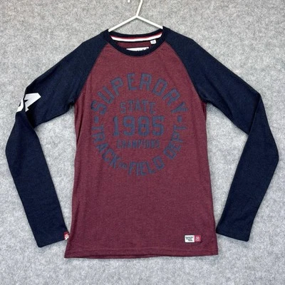 Superdry Camiseta Manga Larga Top Talla Pequeña Hombre Cuello Redondo Pre Loved Usada Foto 1 de 4