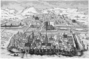 ALLGEMEINE ANSICHT von PARIS im 15. und 16. Jahrhundert - Gravur aus dem 19. Jahrhundert - Bild 1 von 2