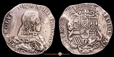  Carlos II 1 Filippo (27,5g) 1676 Milán VTI-19 MBC+ - Image 1 of 3