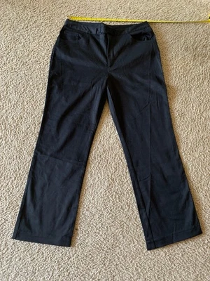 Pantalones elásticos para mujer THE LIMITED 14 largos negros pantalones de vestir de carrera, 98 % algodón Foto 1 de 4