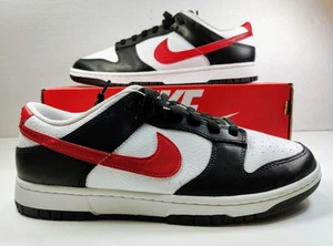 NIKE DUNK LOW RETRO RED SWOOSH PANDA SNEAKERS FB3354-001 (SZ 11.5) - Picture 1 of 8