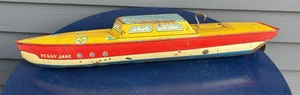 Vintage Blech Litho Motorboot Kajütboot Peggy Jane Chein 50er Jahre Teile Reparatur - Bild 1 von 8