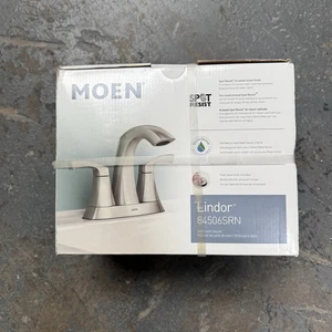 Moen 84506SRN Rubinetto Bagno Lindor 2 Manici Arco Alto Nichel Spazzolato con Scarico - Foto 1 di 2