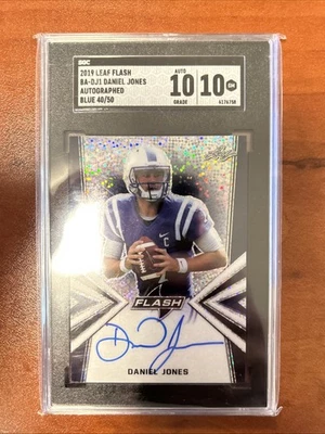 2019 Leaf Flash Daniel Jones Auto Sp /50 SGC 10/10 Giants Colts  - Image 1 of 2