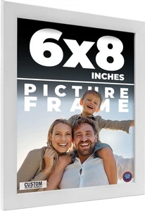 6x8 Rahmen Weiß Holz Bilder Fotorahmen mit UV Acryl und Säurefreier Rückseite - Bild 1 von 8