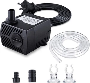 Bomba Fuente, 80GPH (4W 300L/H) Sumergible Agua Durable Exterior Negra - Imagen 1 de 7