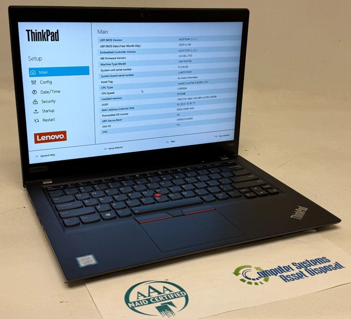 Lenovo Intel Core i5 8th Gen. PC Laptops & Netbooks 256 GB SSD