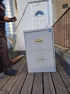 Grey Two Drawer Filing Cabinet - Picture 1 of 4