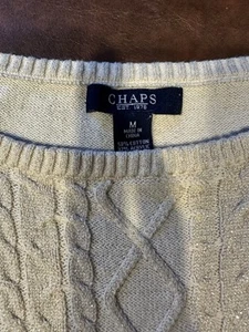 Suéter Chaps Beige Crema Metálico M ¡Hermoso!! - Imagen 1 de 4