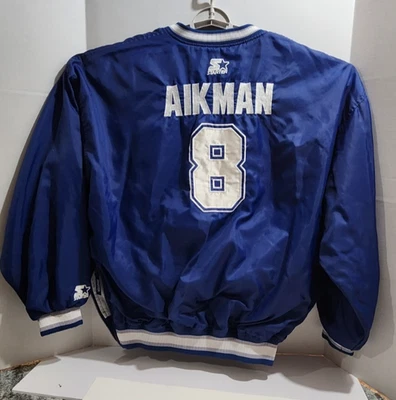 Chaqueta Pullover Dallas Cowboys XXL Vintage Starter NFL QB Troy Aikman #8 Azul Foto 1 de 4