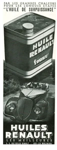 Publicité ancienne huile Renault les meilleures 1935 issue de magazine - Picture 1 of 1
