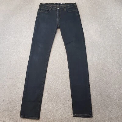 Pantalones de mezclilla para hombre Paul Smith 30x33 negros ajustados rectos puntada en contraste W30 L33 Foto 1 de 4