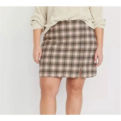 Nuevo con etiquetas Minifalda Old Navy Heritage Sombra a Cuadros Tostado Oscuro Academia Talla Mediana Alta Foto 1 de 4