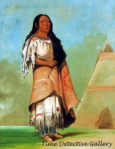 Ah'-kay-ee-pix-en, Woman Who Strikes Many, Blackfoot - George Catlin Art Print - Picture 1 of 1