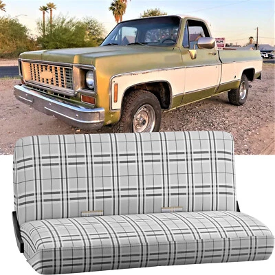 Cubierta de asiento de banco delantero gris sillín para Chevrolet C/K 10-20 1961-1987 Foto 1 de 4