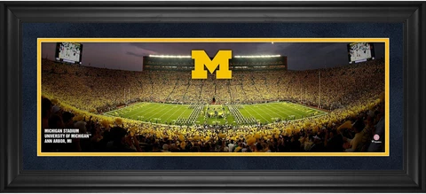 Michigan Wolverines Framed 10x30 Michigan Stadium Panoramic Photo Cover