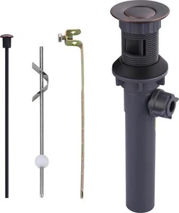 Bathroom Sink Drain With Lift Rod, Oil Rubbed Bronze Sink Drain With Overflow, - Picture 1 of 5