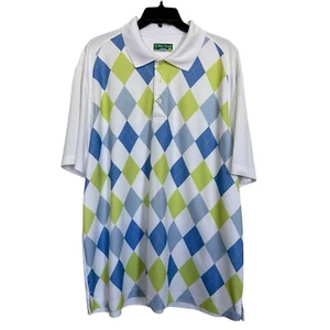 Pro Tour Men’s Sz XXL Cool Play Argyle Diamond Print Golf Shirt - Picture 1 of 7