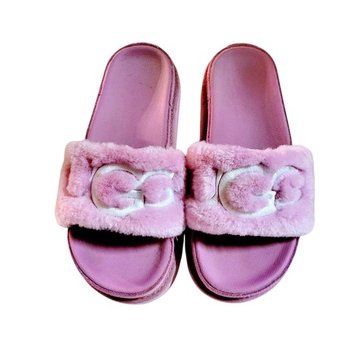 UGG sandalo donna latone pelliccia slide California Aster 1111236 rosa taglia 7